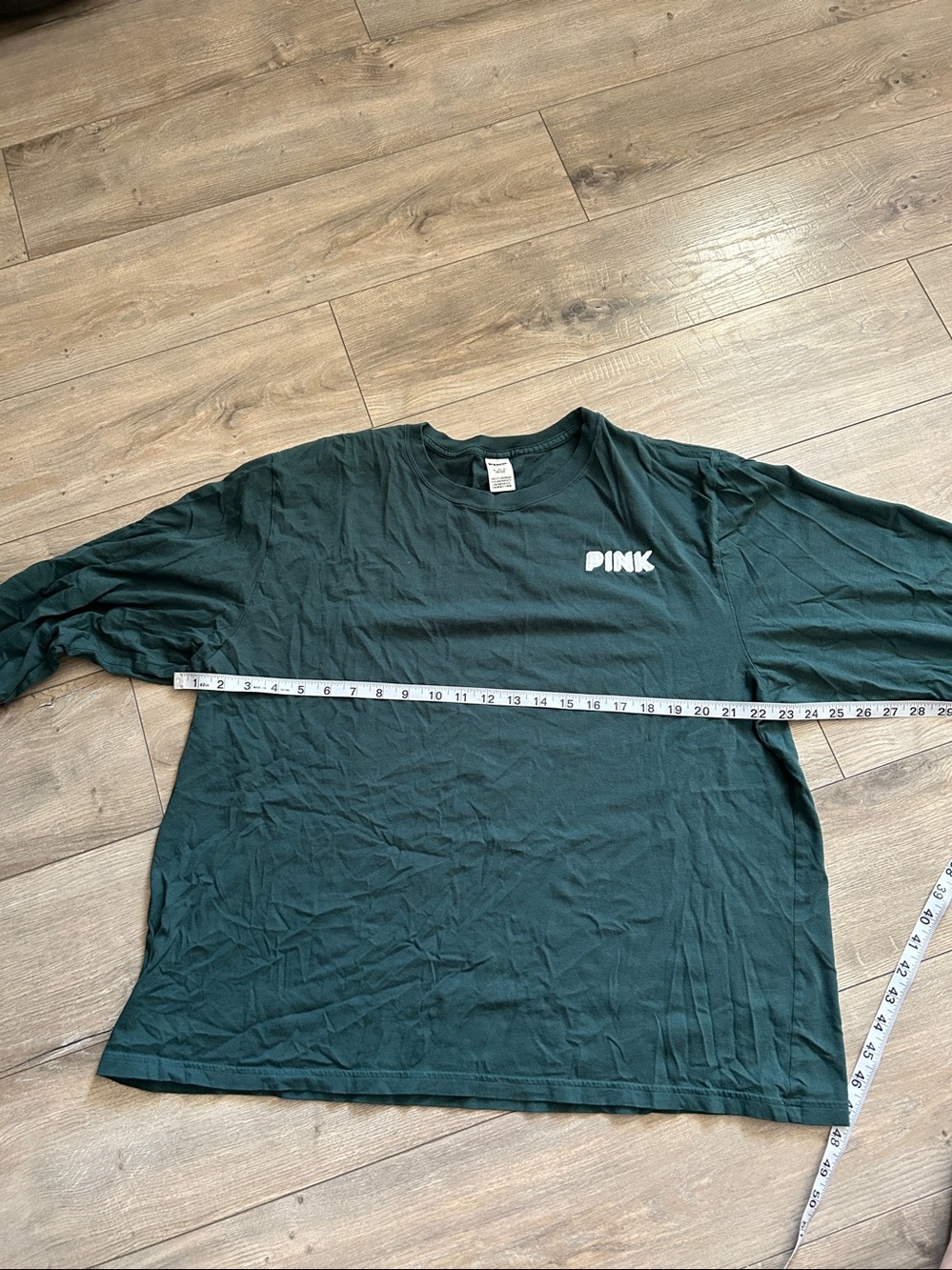 PINK Victoria's Secret Dark Teal Crewneck Tee; ‘Does This Come in Pink?’ - Picture 7 of 11